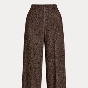 NWT Ralph Lauren black label Plus-Size Herringbone Wide-Leg Pant sz16 $195